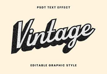 White Retro Stamp Text Effect Grainy Script 3D Font