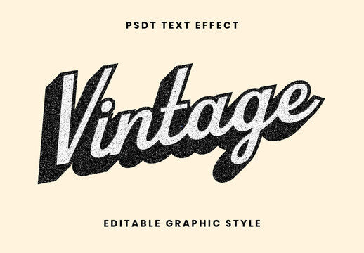 Vintage Grain Stamp Text Effect