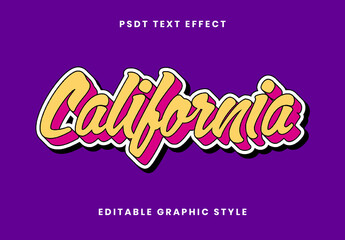 Yellow Retro Sticker Text Effect Pop Art Script 3D Font