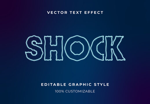 White Electric Pulse Storm Text Effect Shock Outline Font