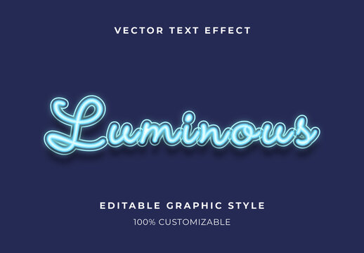 Blue Neon Brick Wall Text Effect Luminous Script Font