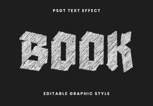 White Pencil Sketch Text Effect Rough Thick Font