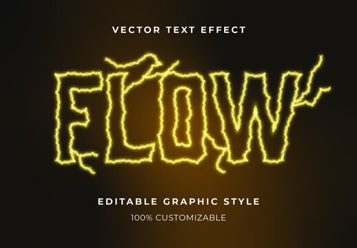 Yellow Electric Pulse Storm Text Effect Flow Lightning Font
