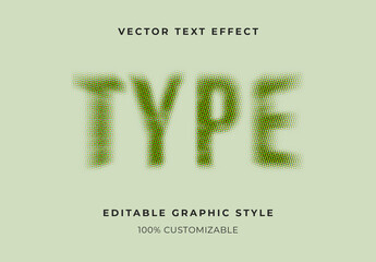 Green Halftone Print Flat Vintage Text Effect Blur Bold Font