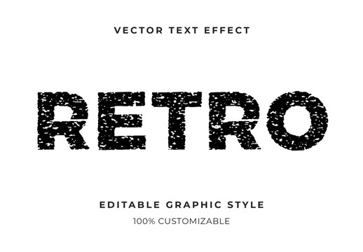 Black Distresseed Ink Flat Vintage Text Effect Grunge Bold Font