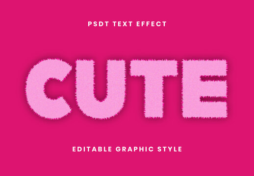 Rose Furry Pink Text Effect Cute Fluffy Soft Font