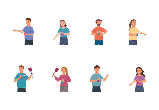 Colorful Dengue Prevention Illustration Set