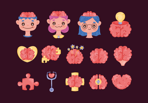 Brain Mind Icon Set