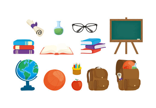Colorful Teachers Day Education Illustration Set