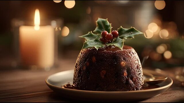 Christmas Pudding With Holly Top Soft