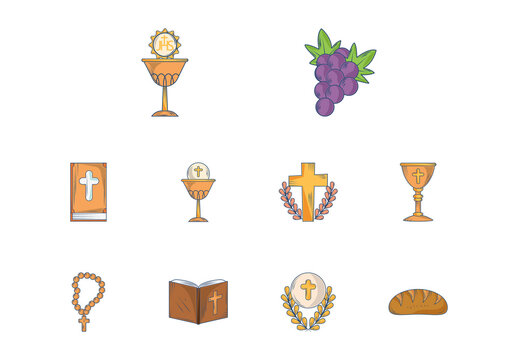 Colorful First Communion Illustration Set