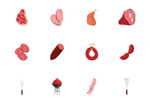 Meat BBQ Icon Set