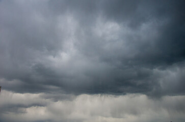 Intense Dark Storm Clouds and Heavy Rain Approaching