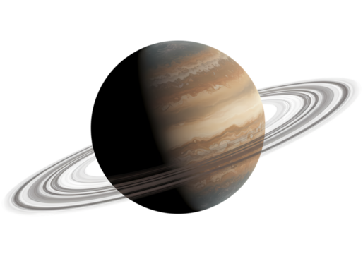 Dramatic Saturn planet with rings, space exploration