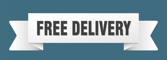 free delivery ribbon isolated on transparent background. free delivery ribbon