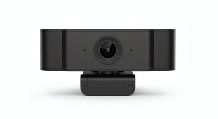 Modern Black Webcam HD for Online Meetings, Streaming and Video Calls, isolated on white background