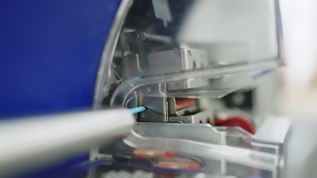 Robotic technologically advanced printer machine used in cable production and labeling