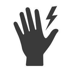 electric shock to hand flat vector icon