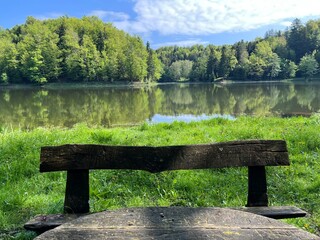 Artificial lake Trakoscan (Zagorje, Croatia) - Die See Trakoscan oder künstlicher Trakoscansee (Kroatien) - Umjetno jezero Trakošćan ili Trakošćansko jezero (Hrvatsko zagorje, Hrvatska)