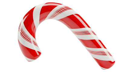 Obraz premium Red and white candy cane isolated on transparent background, a classic holiday treat