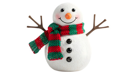 Snowman isolated on transparent background, a charming symbol of winter and christmas