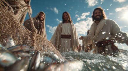 Visual representation after Jesus Christ said to the disciples: &ldquo;Cast the net on the right side of the boat and you will find.&rdquo;