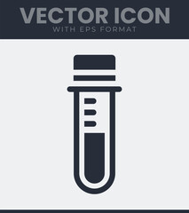 Science lab test tube icon for research and chemistry