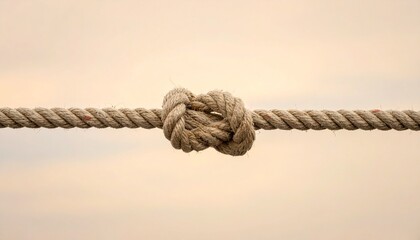 Rope knot on neutral background