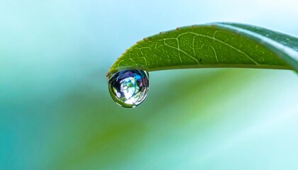 Single droplet on leaf tip