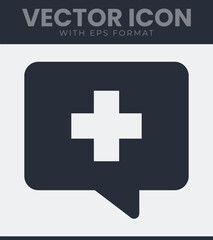 Health care chat bubble medical plus sign icon