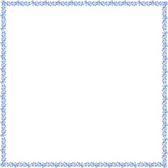blue frame for text with flowers