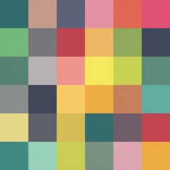 Colorful abstract background with squares in various colors. Pattern of multicolored tiles. Geometric shapes in different shades. Seamless texture for design. Mosaic art with squares. Vibrant colors