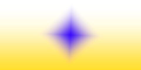 Blue light effects, Abstract diamond shape with blue gradient on a yellow background 