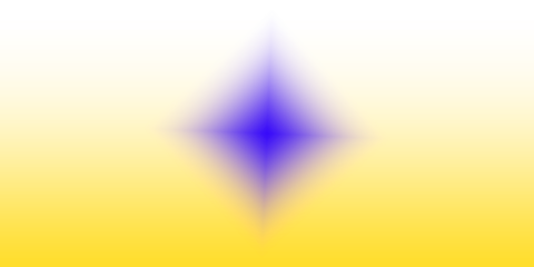 Blue light effects, Abstract diamond shape with blue gradient on a yellow background 