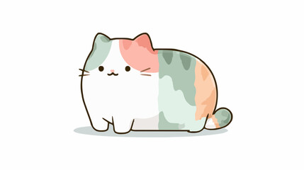 Cute Cartoon Cat Vector SVG Illustration with Pastel Colors in Flat Design Style for Kids and Digital Media