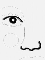 sketch of a woman's face line art
