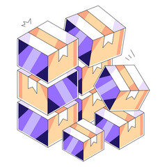 Fototapeta premium An editable design illustration of overload parcel delivery