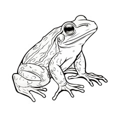 The frog is not colored and has no background.