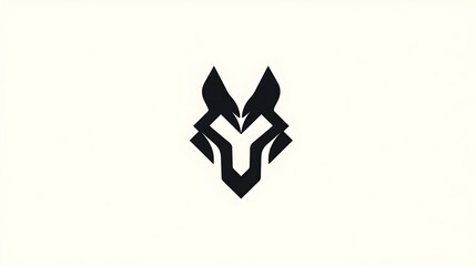 Obraz premium Minimalist geometric animal logo, clean lines, bold shapes, modern vector style. Concept: modern branding, logo design, minimalism, geometric design, creative aesthetics, clean visual identity.