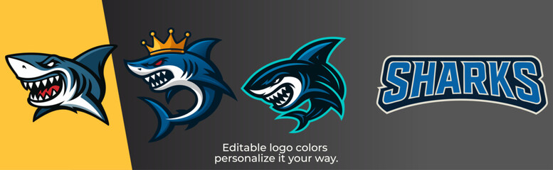 Angry Shark Head – Modern Esport Mascot Logo Vector for Gaming and Sports Team Identity © Giu Studios
