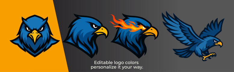 Fierce Hawk Mascot Logo for Esports and Gaming Team – Angry Bird of Prey Vector Emblem Design