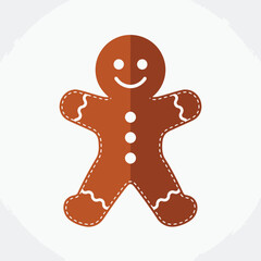 Obraz premium Gingerbread man with white icing details on a white background.