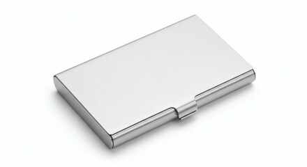 Business Card Holder, Metal Case, Silver Card Holder, Blank Template