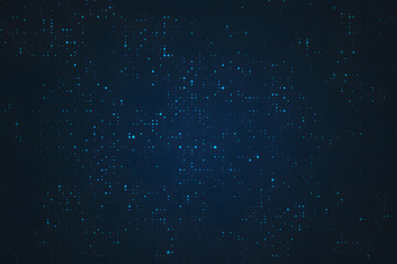 Obraz premium Abstract Dark Blue Digital Grid Background with Flowing Data Pixels