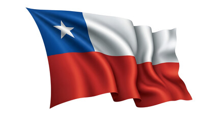 Naklejka premium Waving Chilean Flag isolated png transparent background