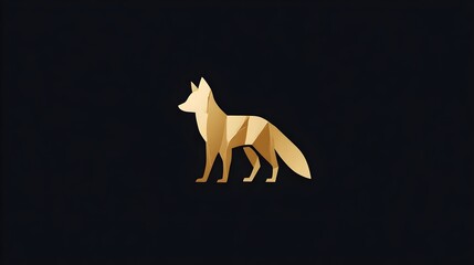Fototapeta premium Minimalist gold fox logo, elegant and clever design with clean lines. Concept: Branding, luxury logo design, intelligence and agility symbol, modern elegant aesthetics, premium brand identity.