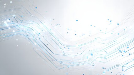 Fototapeta premium Futuristic Technology Network with Glowing Blue Circuits and Data Points