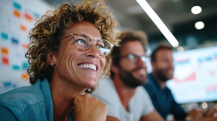 Collaborative teamwork in a modern office