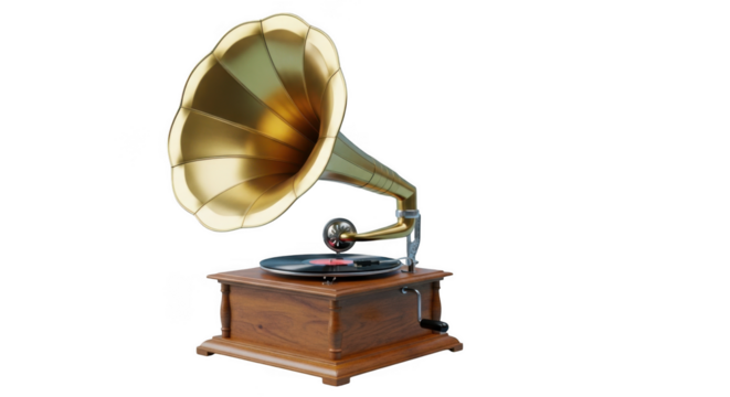 Vintage gramophone antique music player retro sound device nostalgic audio equipment