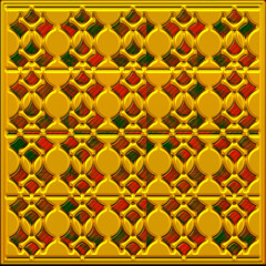 seamless geometric pattern with gold 3d shapes